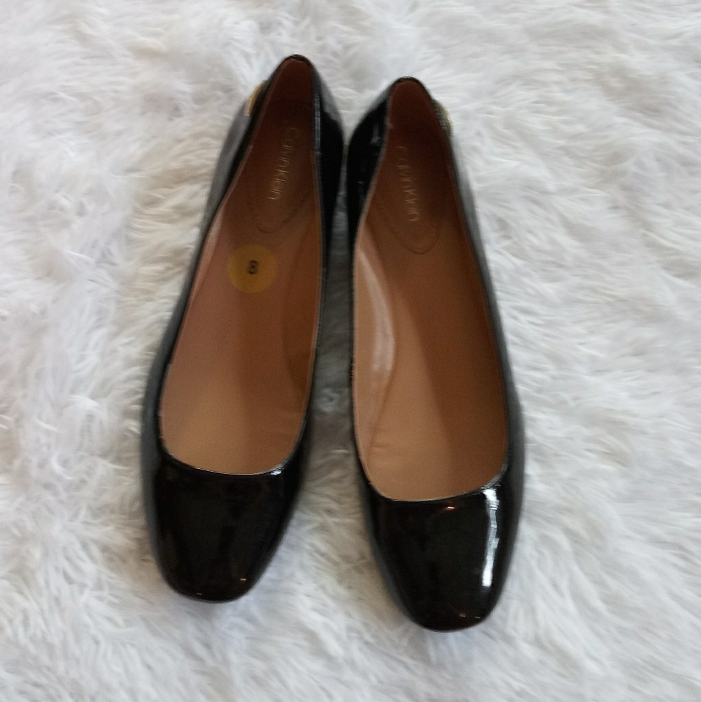 Calvin Klein Black Patent Leather Flats